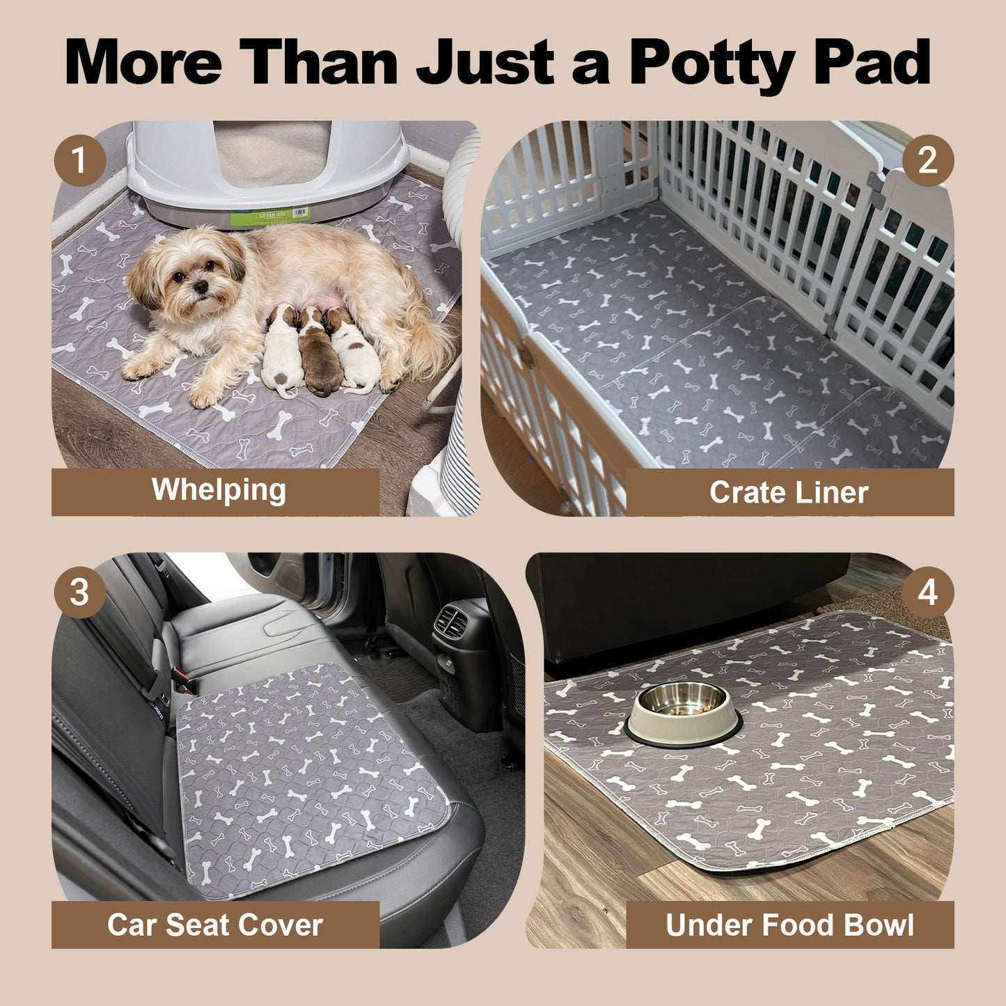 Ultra-Absorbent Dog Training Pads, Leak-Proof 5-Layer Quilted Puppy Pee Pads with Quick-Dry Surface & Odor Neutralizer, Standard Size